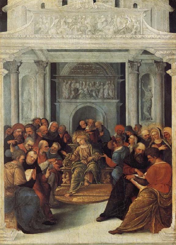 Lodovico Mazzolino Christ Disputing with the Doctors oil painting picture